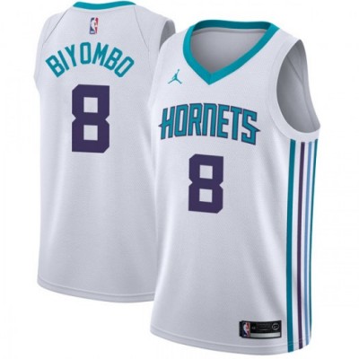 Nike Charlotte Hornets #8 Bismack Biyombo White Youth NBA Jordan Swingman Association Edition Jersey